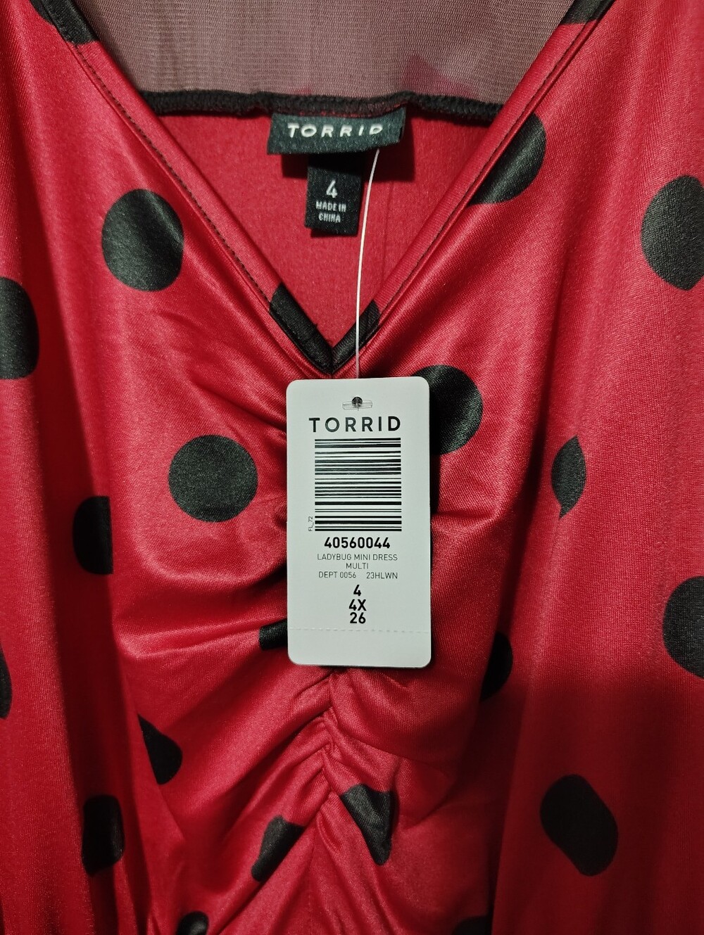 NWT Torrid Lady Bug Mini Dress - Size 4 - Picture 4 of 7